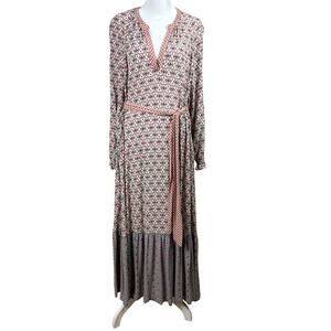 Boden Maxi Dress Womens 16/18 Plus Flowy Tiered Balloon Sleeve Boho Cottagecore